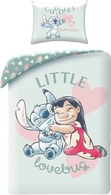 Bavlnené posteľné obliečky Lilo a Stitch v objatí - 100% bavlna - 70x90 cm + 140x200 cm