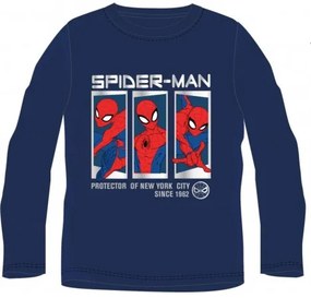 E plus M - Chlapčenské bavlnené tričko s dlhým rukávom Spiderman MARVEL - modré 104