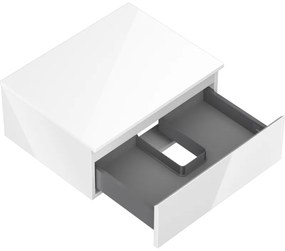 Mexen Orio, kúpeľňová skrinka 60 cm s hornou časťou, 1 zásuvka, biela lesklá, 91A10-06023-1-BFC00