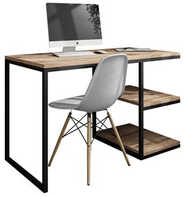 PISACÍ STÔL KARL II ČIERNY / DUB WOTAN 120 cm