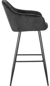 Barová stolička ANDY – čierny zamat
