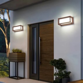Brilagi - LED vonkajšie nástenné svietidlo so senzorom PARKER LED/12W/230V hnedé IP44