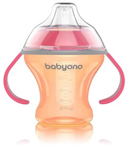 Netečúci hrnček s mäkkým náustkom Baby Ono 180 ml oranžový