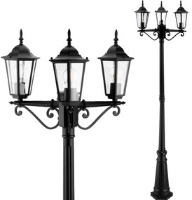 Záhradná lampa LIGURIA GOLDLUX (Polux) 3X E27 čierna 2,5 m