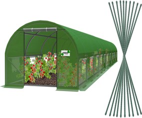 Garden Line 10-segmentový zelený fóliový záhradný tunel 10 x 4 x 2 m
