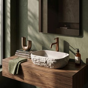 Rea Bianka, umývadlo na dosku 460x330x130 mm, imitácia kameňa, REA-U0628