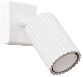 Bodové svietidlo Karbon, 1x biele kovové tienidlo, (možnosť polohovania)