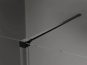 Mexen Velar, sprchový kút s posuvnými dverami 110(dvere) x 80(stena) cm, 8mm číre sklo, čierna matná, 871-110-080-01-70