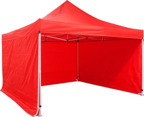 Rozkladací stan 4x4m - hliníkový hexagon profi, Červená