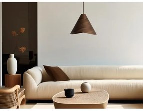 Drevený závesný luster s lankom 1xE27/60W/230V pr. 33 cm masív/orech/kaučukovník