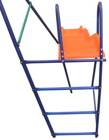 Súprava hojdačiek s 3 sedadlami a šmýkačkou, oranžová