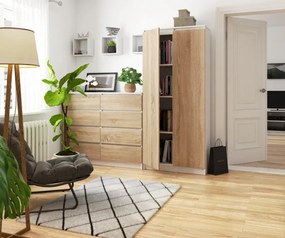 Uzavretý regál R80 2D 8P CLP biely / sonoma