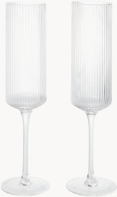 Ručne fúkané poháre na šampanské Ripple, 2 ks