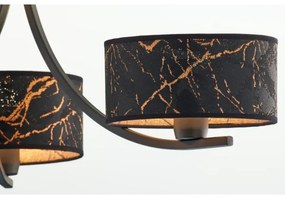 Jupiter 2106- Luster na reťazi ARTHUR 3xE27/15W/230V čierna/oranžová/mramorový dekor