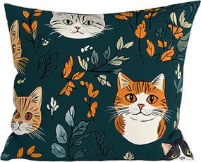 Bavlnená obliečka na vankúš CATTAMI POLY 45x45 cm, tmavozelená