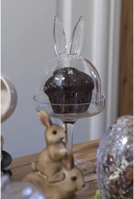 Sklenený podnos na nohe s poklopom a uškami - Ø 11*24 cm