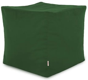 Plyšová taburetka tmavozelená