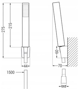 Mexen MINO vaňová sada R77, čierna, 72403R77-70