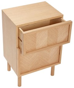 Nočný stolík z dubového dreva v prírodnej farbe Herringbone – Hübsch