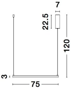 LED luster Eterna 75 čierne