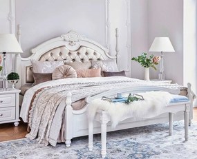 Biela posteľ Arabella, čalúnená, 180x200 cm, kolekcia Victoria