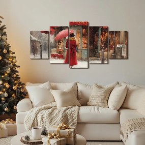 5-dielny obraz čaro zimnej ulice