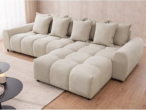 Béžová rohová pohovka (pravý roh/s leňoškou) Albane – Ropez