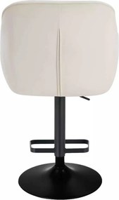 LuxuryForm DESIGN Barová stolička AVOLA VELUR na čiernom tanieri - biela