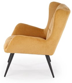 Designové křeslo Byron hořčicové