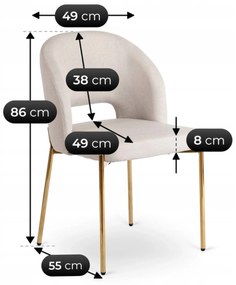 PROXIMA.store - Čalúnená glamour stolička BROS FARBA: béžová, FARBA NÔH: čierna