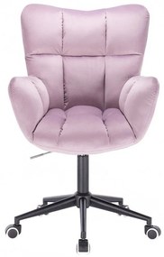 LuxuryForm DESIGN Kreslo AURORA VELUR na čiernej podstave s kolieskami - levanduľa