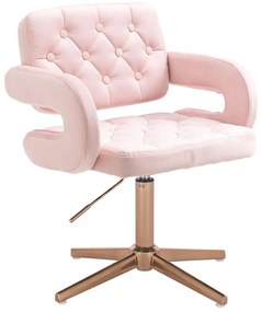 LuxuryForm DESIGN Kreslo ADRIA VELUR na zlatom kríži - ružové