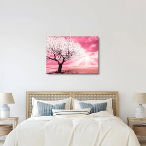 Ružový obraz stromu (70x50 cm)