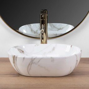 Rea Amelia, umývadlo na dosku 380x260x120mm, imitácia kameňa Shiny Aiax, REA-U9107
