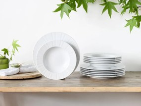 Jedálenský servis (12 dielov) Barcelona, biely