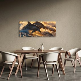 Obraz - Delfíny (120x50 cm)