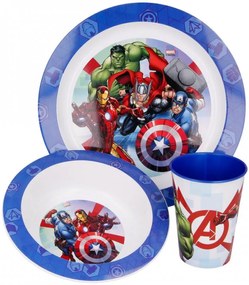 Sada plastového riadu Avengers - MARVEL - s kelímkom - 3 dielna súprava