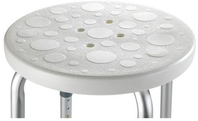 WENKO 1792921100-Stolička SECURA 45,5x45,5 cm biela/strieborná/sivá