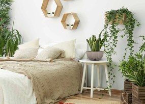 PLASTOVÝ KVETINÁČ STRIPPED ECO 16X30 CM BÉŽOVÁ