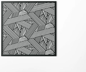 drevko Abstraktný obraz na stenu Pásy Rozmer obrazu: 32,5 x 32,5 cm, Farba dekorácie: Čierna
