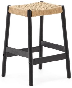 Čierne/v prírodnej farbe barové stoličky v súprave 2 ks z dubového dreva (výška sedadla 66 cm) Yalia – Kave Home