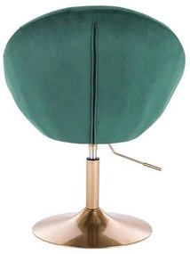 LuxuryForm DESIGN Kreslo VERA VELUR na zlatom tanieri - zelené
