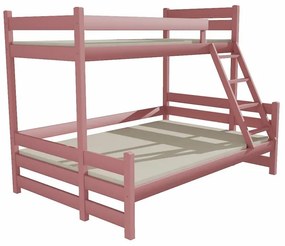 Detská poschodová posteľ s rozšíreným spodným lôžkom z MASÍVU 200x90cm so zásuvkou - PPS004