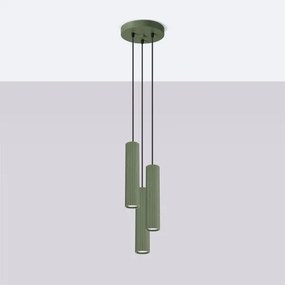 Sollux SL.1614 - Luster na lanku KARBON 3xGU10/10W/230V zelená