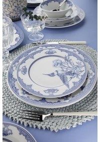 26-dielna jedálenská sada, biela/modrá, porcelán