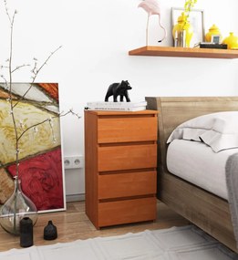 Komoda CLAV 40 cm 4 zásuvky hnedá