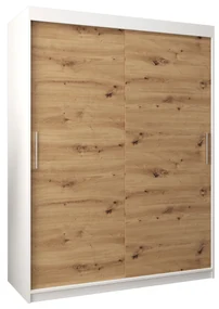 Šatníková skriňa 150 cm Toki (Biela matná + Dub artisan). Vlastná spoľahlivá doprava až k Vám domov. 1064819
