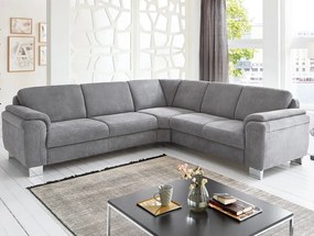 Rohová sedacia súprava Omaha, šedá látka, bez funkcií