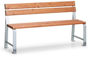 Vonkajšia lavička Mezzo s operadlom - 1,5 m, teak