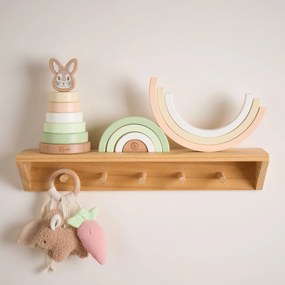 Bieco - Drevený krúžok s tromi odnímateľnými hračkami - králiček Fine